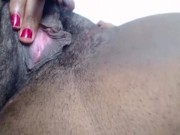 Rubbing herself to orgasm up close and personal