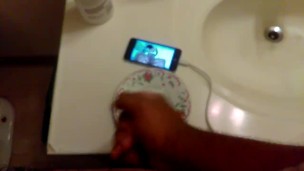 Ebony With small cock jerks off to shemale vids