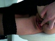 Masturbate at work :Day 43: Spread ass and pussy