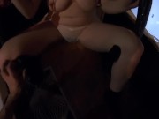 Super-Tender Wet Teeen Pussy Teasing Through Sexy White Panties on a Swing 6/16