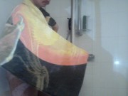 young man soapy shower