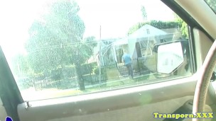 Cockriding petite tgirl gets anally slammed
