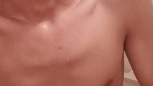 Wet soapy shower Jack off