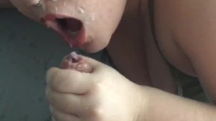 Girlfriend made me CUM all over Her Face! Slow Motion View! Uncut Cock!