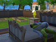 the black Hulk and Smurffet Sims 4