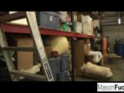 Mason is interrupted from her shoot to take the load