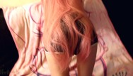 Fucked from the back Long pink haired teen fucked from the back