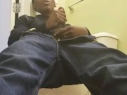 Bathroom edging with heavy cumshot