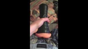 Fucked Pink Fleshlight! Male POV - Uncut Cock Cums! Soft to Hard