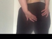 Curvy blonde in tight yoga pants 3/16