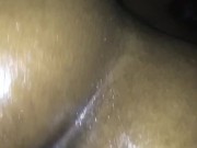 Oiled Up Ebony Rides and Cums on Black Dick 13/16