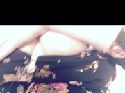 Curvy blonde in short black dress and pussy play 11/16