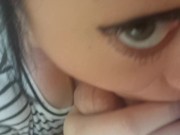 Tits come out at 1:55! Wifey_Blows_Best Deepthroat POV sloppy blowjob 3/16