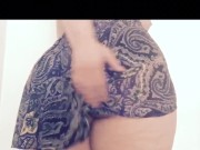 Curvy blonde in short skirt and thong 2/16