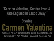Carmen Valentina Kendra Lynn & Kate England In Lesbo 3Way! 1/16
