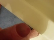 Almost caught (cumshot into tub)