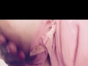 Curvy blonde in pink lingerie 14/16