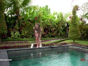 Teen ATM fucked in the pool takes anal creampie. Mia Bandini 1/16