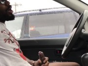 Jerking My Black Cock in Public and Cumming!
