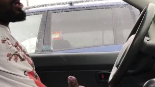 Jerking My Black Cock in Public and Cumming!