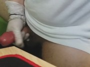 @gavilatex auto handjob with latex gloves