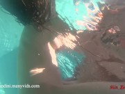 Underwater ass to mouth sex in the pool and anal creampie. Mia Bandini. 12/16