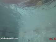 Underwater ass to mouth sex in the pool and anal creampie. Mia Bandini. 2/16