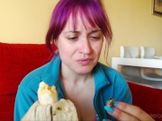 A vore accident: I suddenly find you in my banana!
