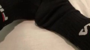 Sweaty black socks after work