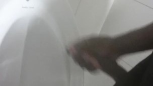 Horny jamaican cum in public toilet at work
