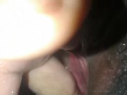 Playing with my fat wet hard clit and fingering