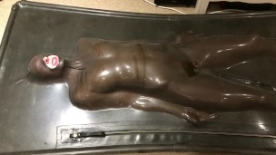 Latex rubber vacbed vacuum bed bondage orgasm wand BDSM