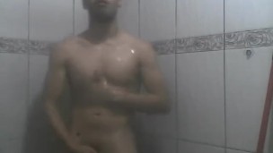 taking shower