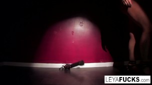 Leya takes on a huge black toy