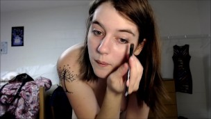 Webcam  Amateur Girl Walking Around Nude Getting Ready For Tinder