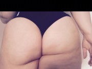 Curvy blonde black lingerie striptease 9/16