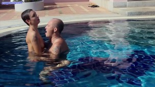Mom almost caught us: stepfather hard fucked stepdaughter outdoor