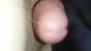 Hands free, cock gets messaged by vibrating pad, huge cum