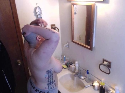 BBW Fresh Head Shave and Shower Voyeur