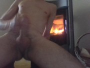 Big cum by the fire