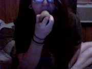 Smoking brunette's first webcam masterbation 11/16