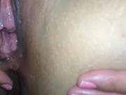 Quick blowjob and finished with a creampie in my filipina pussy. 15/16