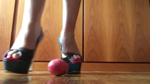 Crushing Easter Egg with sexy high heels