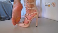 Free pics footjob high heels - Handjoy goddess hiras stunning foot tease cumshot on sexy high heels
