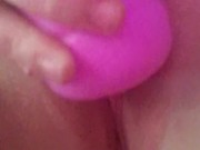 BBW cutie cums and moans with pink vibrator