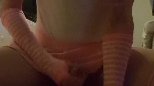 Crossdresser masturbating