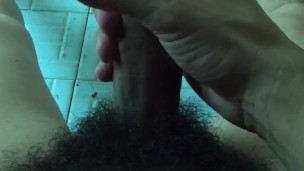 Masturbation fills the jungle erect penis