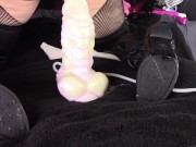 sexy milf fucks bad dragon flint dildo with creampie & gets toy in her ass 9/16