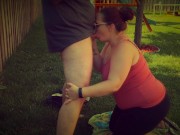 Outdoor Blowjob and Facial Clip - Married Couple 13/16