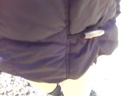 pee in the woods, red skirt without thong 15/16